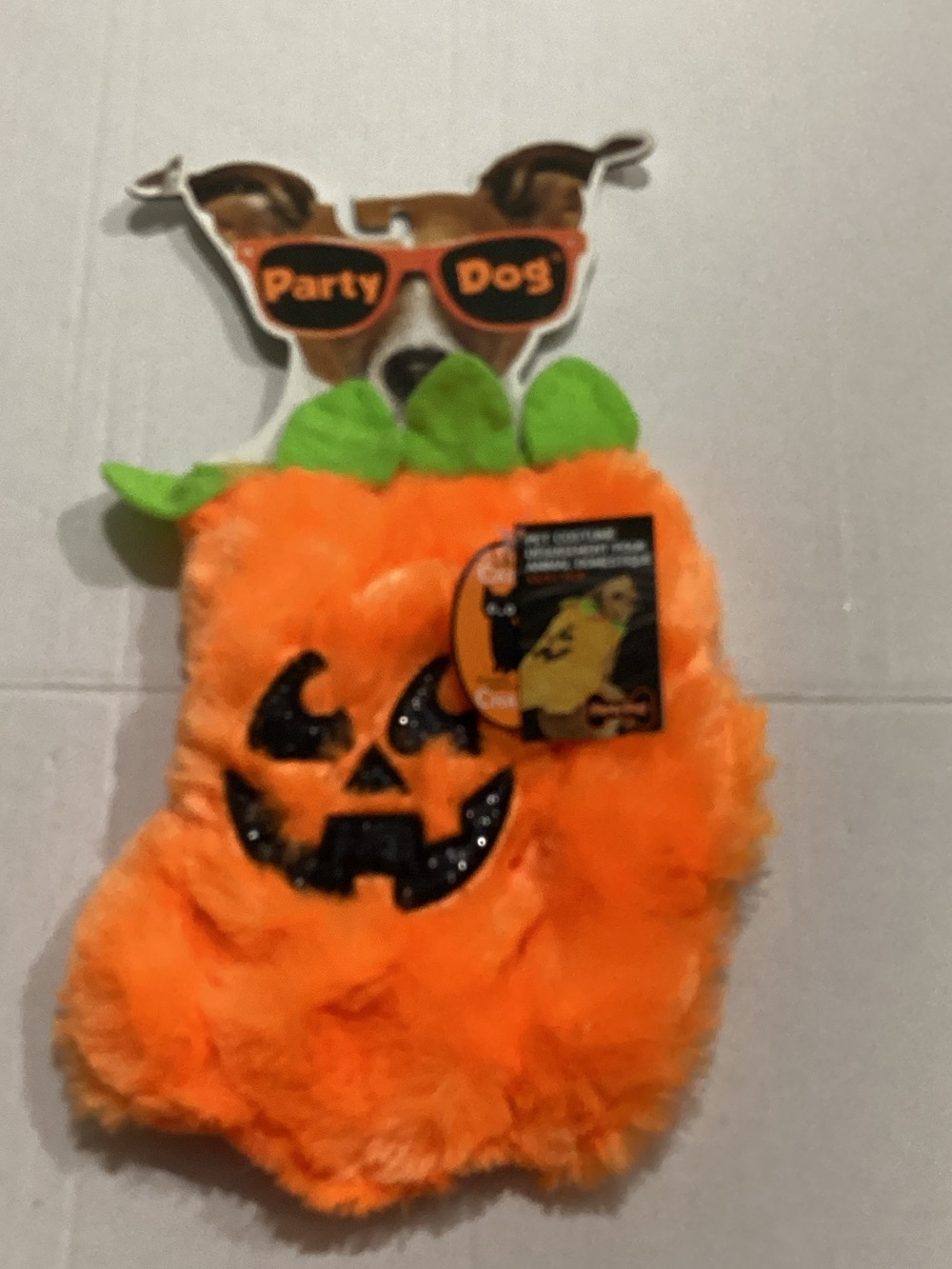 Plush Pumpkin Dog Costume - Orange